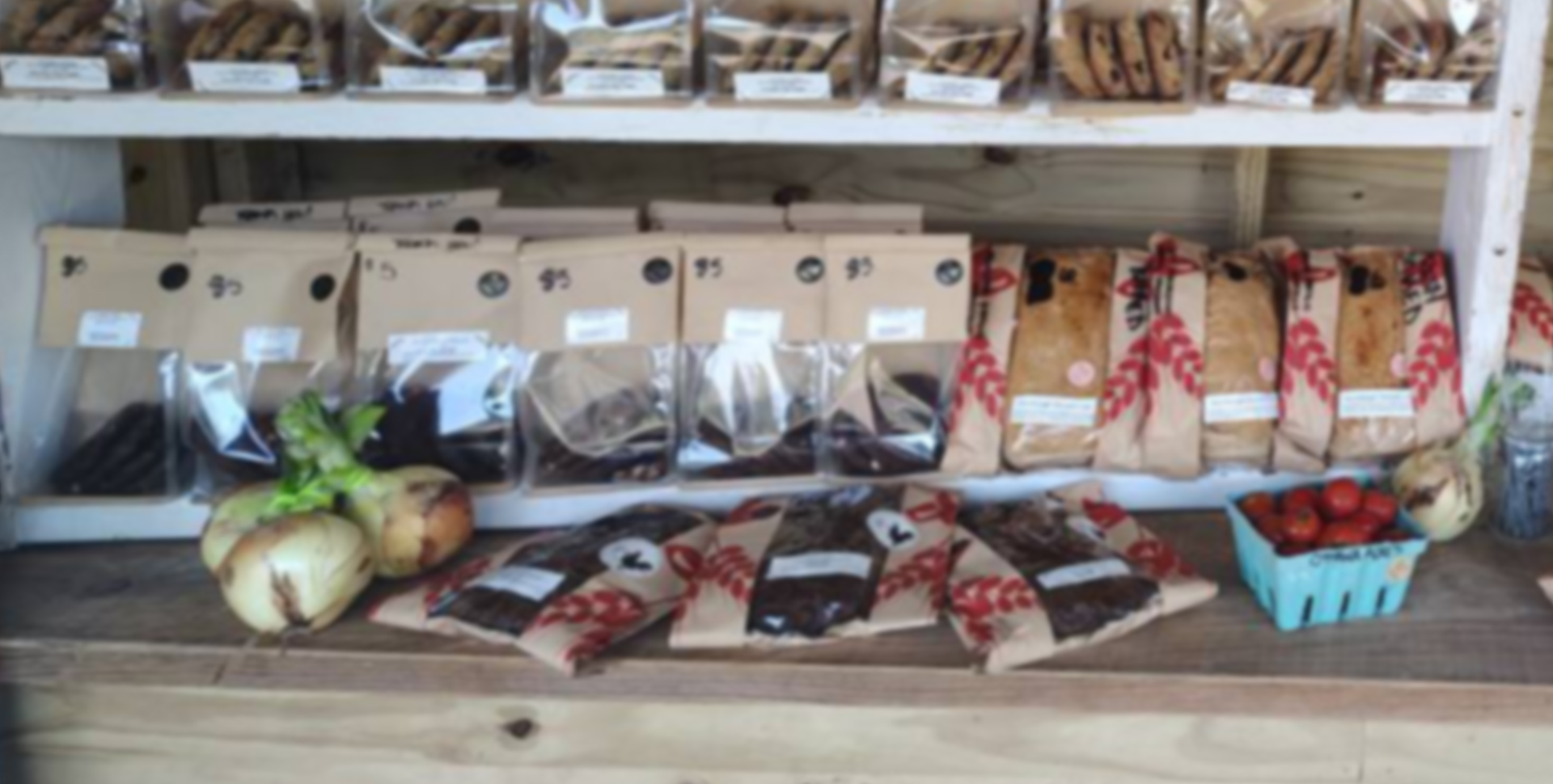 baked goods on a farm stand